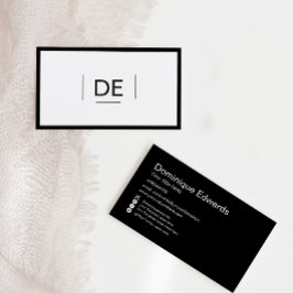 プロフェッショナルモノグラムシンプルブラックソーシャルメディア 名刺