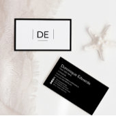 プロフェッショナルモノグラムシンプルブラックソーシャルメディア 名刺