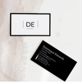 プロフェッショナルモノグラムシンプルブラックソーシャルメディア 名刺