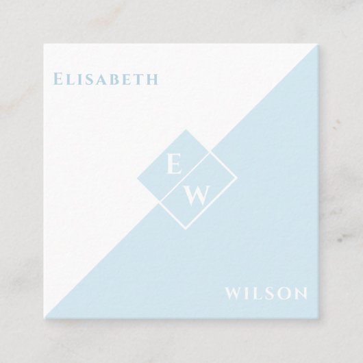 プロフェッショナルモノグラムシンプルミニマルトレンディー スクエア名刺 (正面)