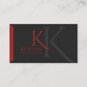 プロフェッショナルモノグラムダークグレーアンドレッド 名刺 (正面)