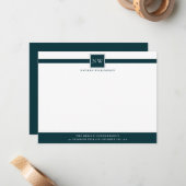 プロフェッショナルモノグラムビジネスフラットノートカード ノートカード (正面/裏面インサイチュ)