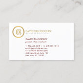 プロフェッショナルモノグラムフェイクの金ゴールド濃い赤 名刺 (裏面)