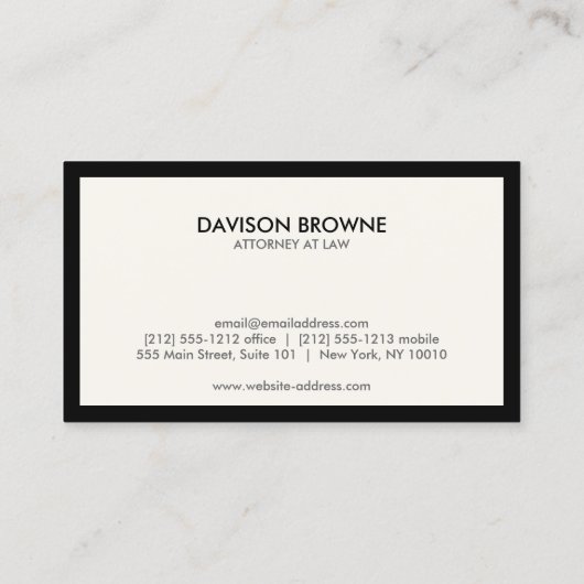 プロフェッショナルモノグラムブラックアンドアイボリー 名刺 (裏面)