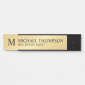 プロフェッショナルモノグラムブラックアンド金ゴールド サインプレート (正面)