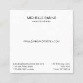 プロフェッショナルモノグラムブラック&ホワイトビジネスカード スクエア名刺 (裏面)