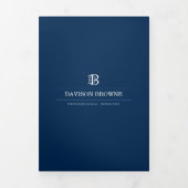 プロフェッショナルモノグラムブルーパンフレット 三つ折りカード (カバー)