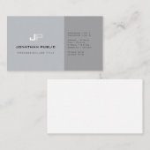 プロフェッショナルモノグラムプレーンエレガントグレモダンー 名刺 (正面/裏面)