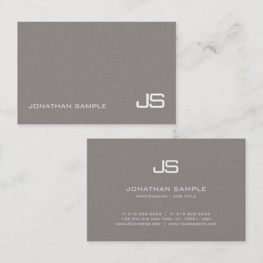 プロフェッショナルモノグラムプレーンモダンデザインラグジュアリー 名刺 (正面/裏面)