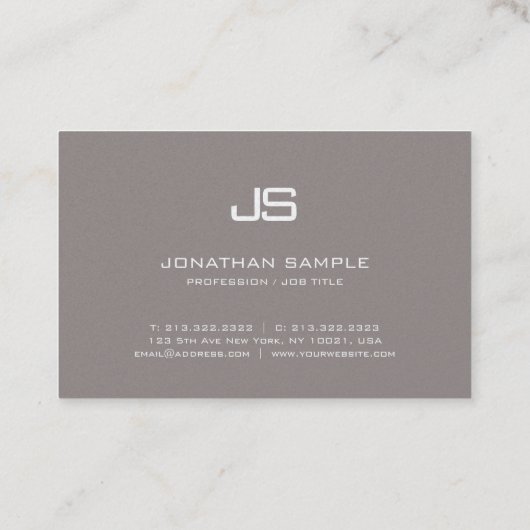 プロフェッショナルモノグラムプレーンモダンデザインラグジュアリー 名刺 (裏面)