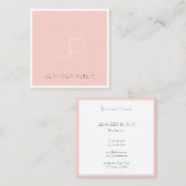 プロフェッショナルモノグラムモダンエレガントトレンディーピンク スクエア名刺 (正面/裏面)