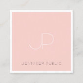 プロフェッショナルモノグラムモダンエレガントトレンディーピンク スクエア名刺 (正面)