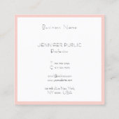 プロフェッショナルモノグラムモダンエレガントトレンディーピンク スクエア名刺 (裏面)