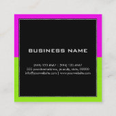 プロフェッショナルモノグラムモダンライムマゼンタ スクエア名刺 (裏面)
