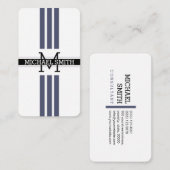 プロフェッショナルモノグラムモダン独立ストライプ 名刺 (正面/裏面)