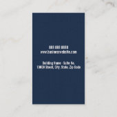 プロフェッショナルモノグラムロゴネイビーブルーテクスチャ 名刺 (裏面)