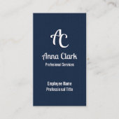 プロフェッショナルモノグラムロゴネイビーブルーテクスチャ 名刺 (正面)