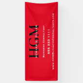 プロフェッショナルモノグラムロゴレッドブラックビジネス 横断幕 (縦)