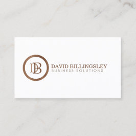 プロフェッショナルモノグラムロゴ入り木目デザイン 名刺