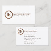 プロフェッショナルモノグラムロゴ入り木目デザイン 名刺 (正面/裏面)