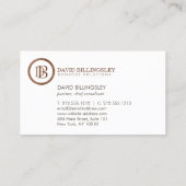 プロフェッショナルモノグラムロゴ入り木目デザイン 名刺 (裏面)