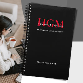 プロフェッショナルモノグラムロゴ赤黒白 ノートブック