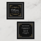 プロフェッショナルモノグラムヴィンテージブラッエレガントク スクエア名刺 (正面/裏面)