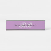 プロフェッショナルモノグラム名イニシャルプレーンスタイリッシュ デスクネームプレート (正面)