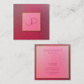 プロフェッショナルモノグラム構造化テクスチャルルック スクエア名刺 (正面/裏面)