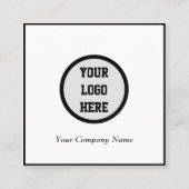 プロフェッショナルモノグラム男らしロゴブラック スクエア名刺 (裏面)