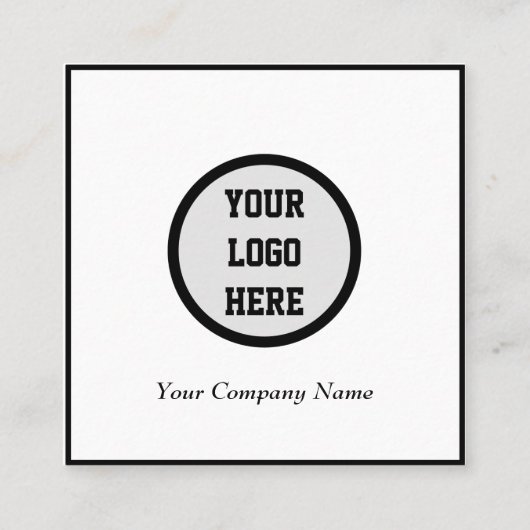 プロフェッショナルモノグラム男らしロゴブラック スクエア名刺 (裏面)