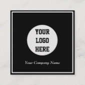 プロフェッショナルモノグラム男らしロゴブラック スクエア名刺 (裏面)