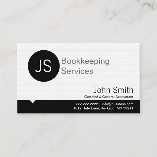 プロフェッショナルモノグラム簿記会計 名刺 (正面)