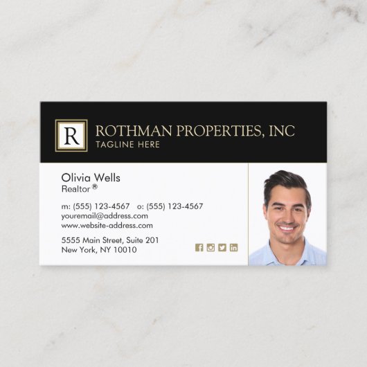 プロフェッショナルモノグラ実在ムエステートエージェントフォトバス 名刺 (正面)
