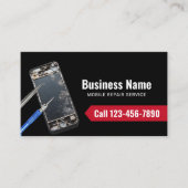 プロフェッショナルモバイル修理サービスプレーンブラック 名刺 (正面)