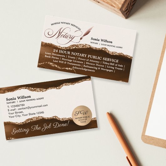 プロフェッショナルモバイル公証人・ローン署名業者 名刺