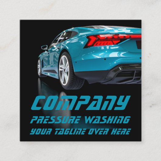 プロフェッショナルモバイルAuto Detailingサービス スクエア名刺 (正面)