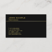 プロフェッショナルモモダンノグラエレガントムブラック金ゴールド 名刺 (裏面)