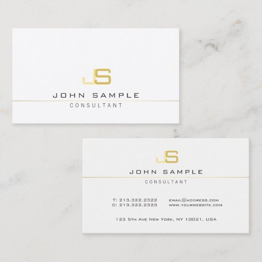 プロフェッショナルモモダンノグラムエレガントテンプレート 名刺 (正面/裏面)