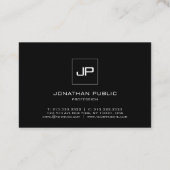 プロフェッショナルモモダンノグラム白黒エレガント 名刺 (裏面)