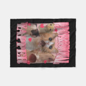 プロフェッショナルヤッパーキャットおもしろいミーム フリースブランケット (正面(横))