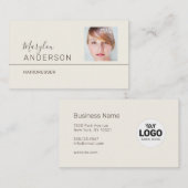 プロフェッショナルユニセックス(フォト&ロゴ挿入) - 名刺 (正面/裏面)