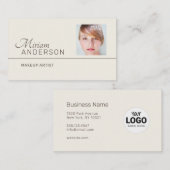 プロフェッショナルユニセックス（写真とロゴの挿入） - 名刺 (正面/裏面)