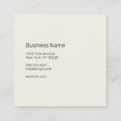 プロフェッショナルユニセックス- （写真の挿入） スクエア名刺 (裏面)