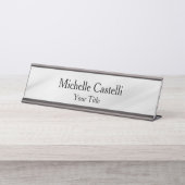プロフェッショナルユニーククラシカルシンプルグレー デスクネームプレート (正面)