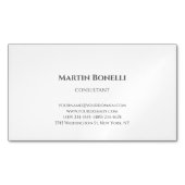 プロフェッショナルユニーククラシカルシンプル白 マグネット名刺 (正面)