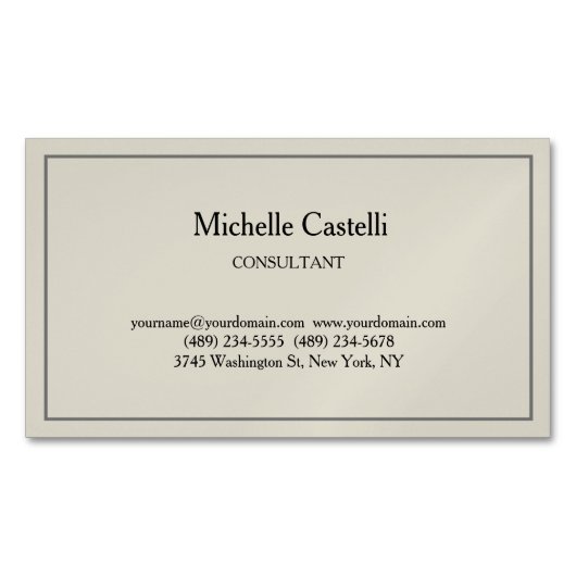 プロフェッショナルユニーククラシカルシンプル マグネット名刺 (正面)