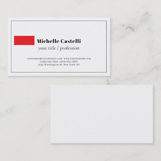 プロフェッショナルユニーククラシカルシンプル 名刺 (正面/裏面)