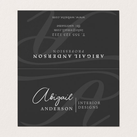 プロフェッショナルユニーク白黒モノグラム 名刺 (外部フラット)