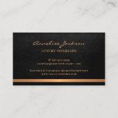 プロフェッショナルユニーク黒金ゴールドモダンエレガント 名刺 (裏面)